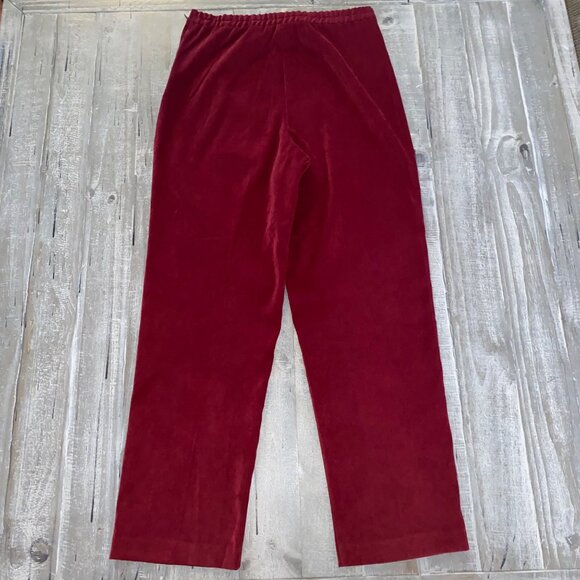 Sag Harbor Velvet Pants Women’s Size 10P Burgundy Straight Leg Casual - Picture 2 of 8